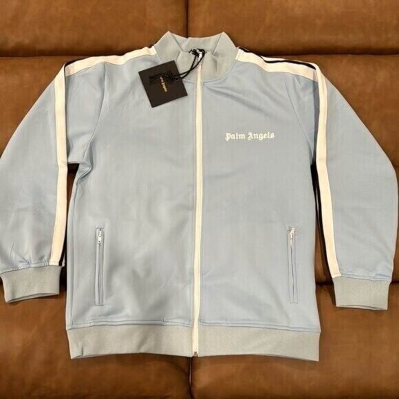 Palm Angels Other - Palm Angels Classic Logo Striped Tracksuit Jacket Blue & White Mens Size Large